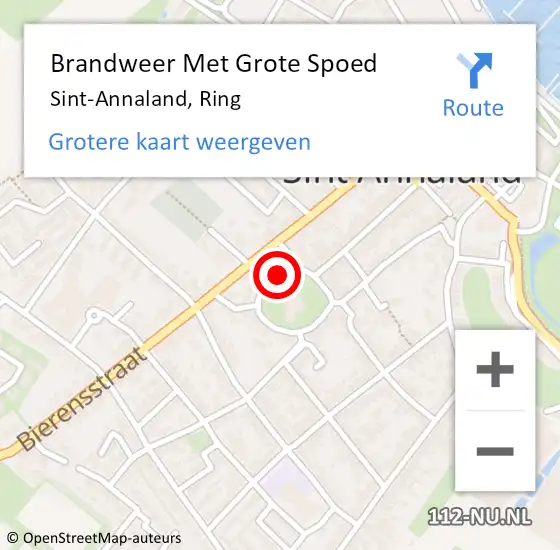 Locatie op kaart van de 112 melding: Brandweer Met Grote Spoed Naar Sint-Annaland, Ring op 16 februari 2019 20:44