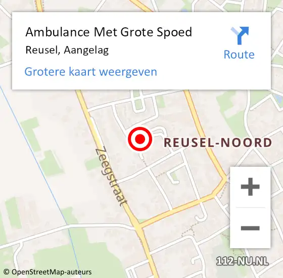 Locatie op kaart van de 112 melding: Ambulance Met Grote Spoed Naar Reusel, Aangelag op 16 februari 2019 20:53