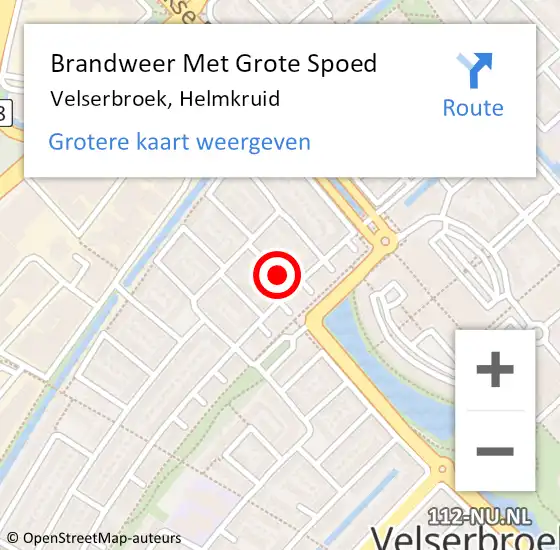 Locatie op kaart van de 112 melding: Brandweer Met Grote Spoed Naar Velserbroek, Helmkruid op 17 februari 2019 04:02