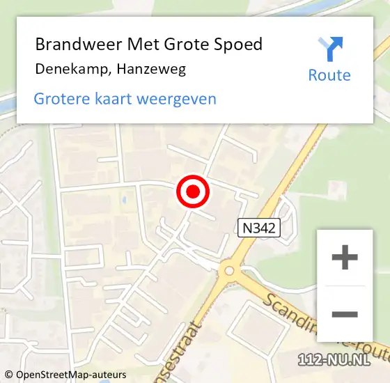 Locatie op kaart van de 112 melding: Brandweer Met Grote Spoed Naar Denekamp, Hanzeweg op 17 februari 2019 04:05