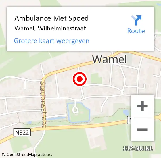 Locatie op kaart van de 112 melding: Ambulance Met Spoed Naar Wamel, Wilhelminastraat op 17 februari 2019 05:44