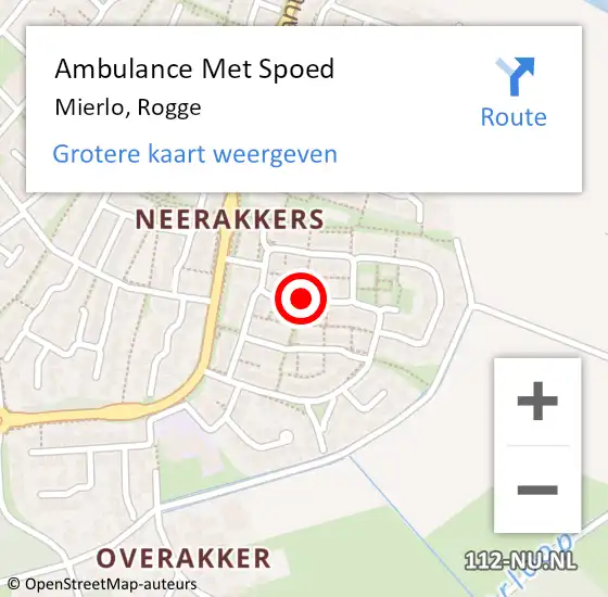 Locatie op kaart van de 112 melding: Ambulance Met Spoed Naar Mierlo, Rogge op 17 februari 2019 08:32