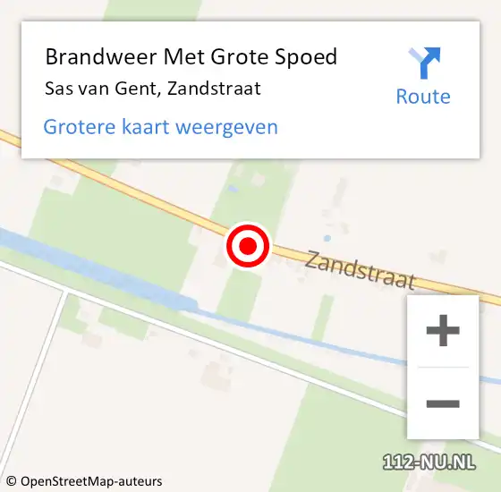 Locatie op kaart van de 112 melding: Brandweer Met Grote Spoed Naar Sas van Gent, Zandstraat op 17 februari 2019 11:29