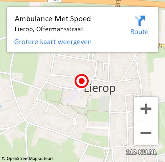 Locatie op kaart van de 112 melding: Ambulance Met Spoed Naar Lierop, Offermansstraat op 17 februari 2019 12:37