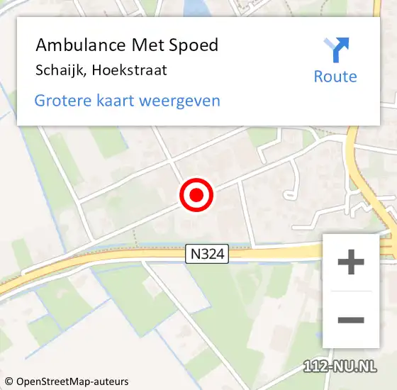 Locatie op kaart van de 112 melding: Ambulance Met Spoed Naar Schaijk, Hoekstraat op 17 februari 2019 13:30