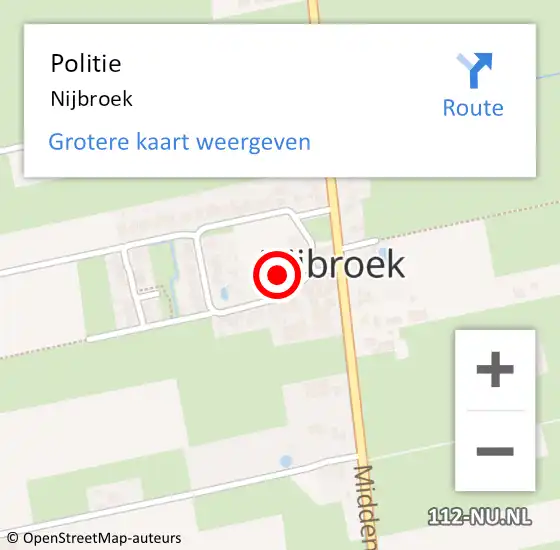 Locatie op kaart van de 112 melding: Politie Nijbroek op 17 februari 2019 14:21