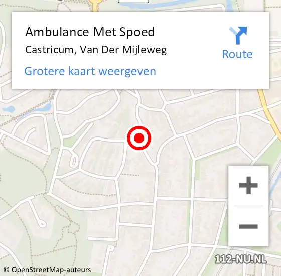 Locatie op kaart van de 112 melding: Ambulance Met Spoed Naar Castricum, Van Der Mijleweg op 17 februari 2019 18:06