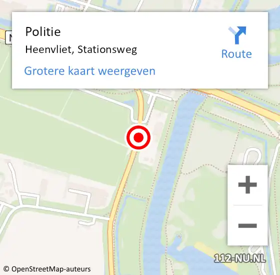 Locatie op kaart van de 112 melding: Politie Heenvliet, Stationsweg op 17 februari 2019 18:10