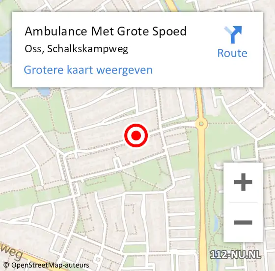 Locatie op kaart van de 112 melding: Ambulance Met Grote Spoed Naar Oss, Schalkskampweg op 17 februari 2019 20:40