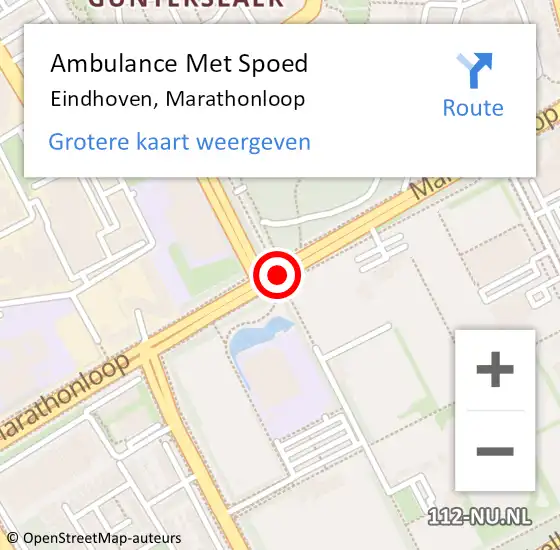 Locatie op kaart van de 112 melding: Ambulance Met Spoed Naar Eindhoven, Marathonloop op 17 februari 2019 22:19