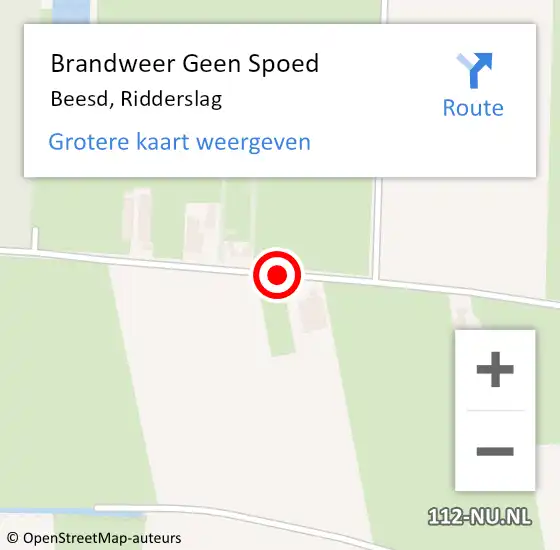 Locatie op kaart van de 112 melding: Brandweer Geen Spoed Naar Beesd, Ridderslag op 18 februari 2019 03:41