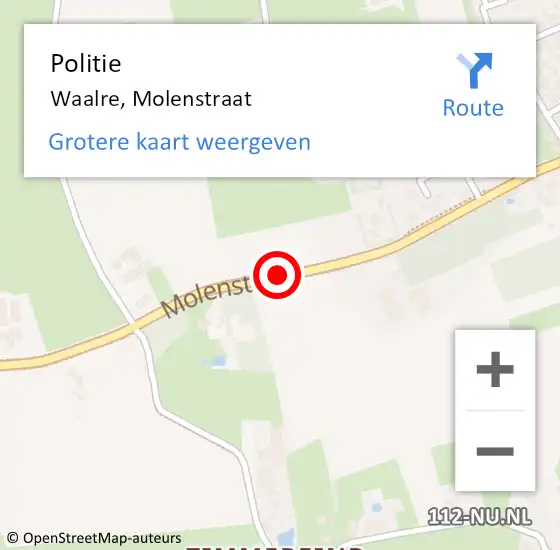 Locatie op kaart van de 112 melding: Politie Waalre, Molenstraat op 18 februari 2019 07:18