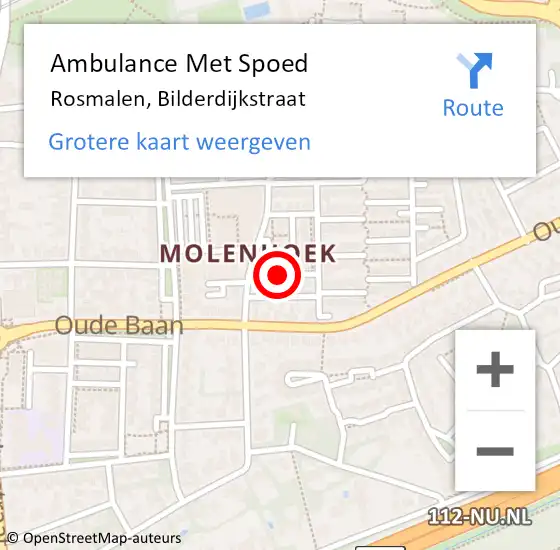 Locatie op kaart van de 112 melding: Ambulance Met Spoed Naar Rosmalen, Bilderdijkstraat op 18 februari 2019 07:29