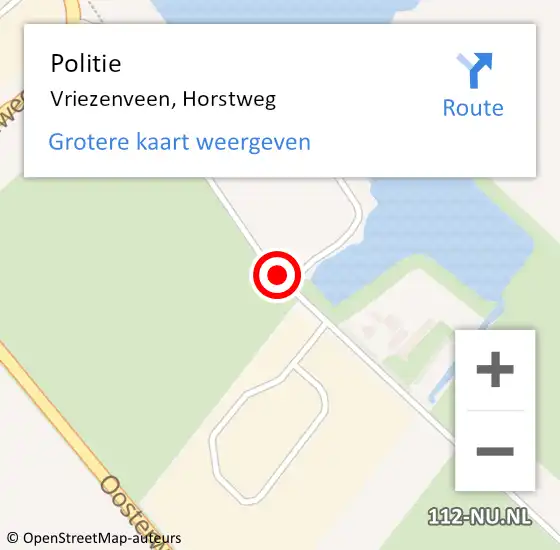 Locatie op kaart van de 112 melding: Politie Vriezenveen, Horstweg op 18 februari 2019 07:48