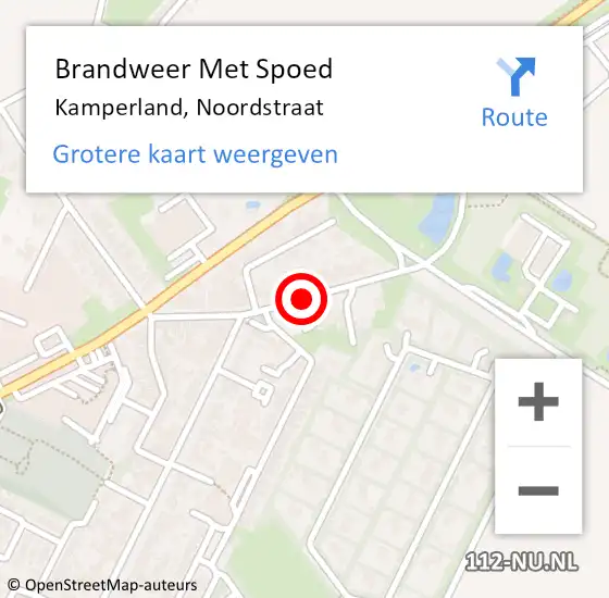 Locatie op kaart van de 112 melding: Brandweer Met Spoed Naar Kamperland, Noordstraat op 18 februari 2019 07:53