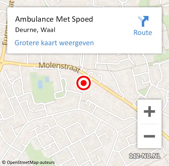 Locatie op kaart van de 112 melding: Ambulance Met Spoed Naar Deurne, Waal op 18 februari 2019 08:36