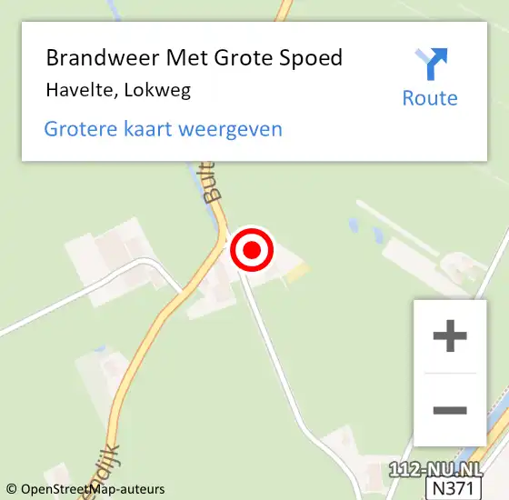 Locatie op kaart van de 112 melding: Brandweer Met Grote Spoed Naar Havelte, Lokweg op 24 maart 2014 03:28