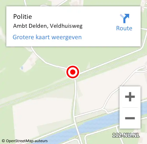 Locatie op kaart van de 112 melding: Politie Ambt Delden, Veldhuisweg op 18 februari 2019 11:59