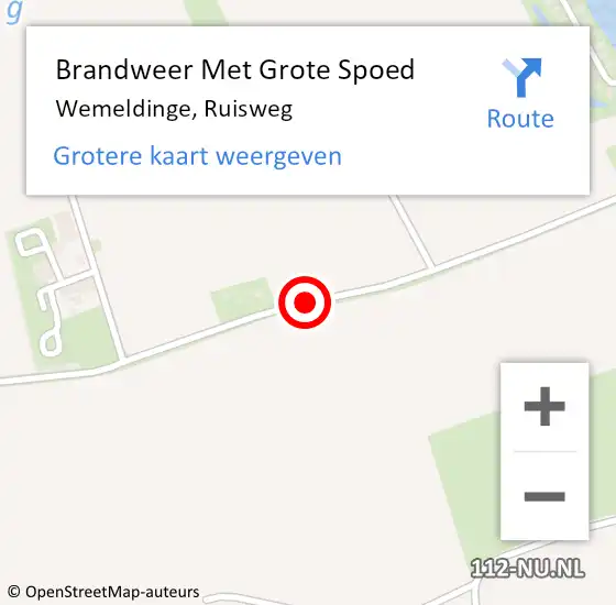 Locatie op kaart van de 112 melding: Brandweer Met Grote Spoed Naar Wemeldinge, Ruisweg op 18 februari 2019 14:08