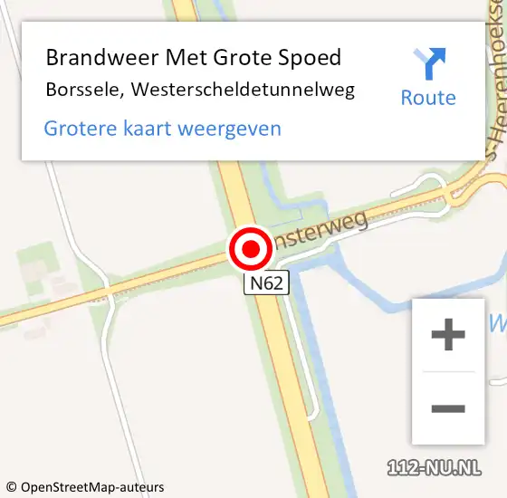 Locatie op kaart van de 112 melding: Brandweer Met Grote Spoed Naar Borssele, Westerscheldetunnelweg op 18 februari 2019 15:45