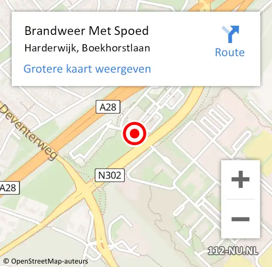 Locatie op kaart van de 112 melding: Brandweer Met Spoed Naar Harderwijk, Boekhorstlaan op 18 februari 2019 15:46