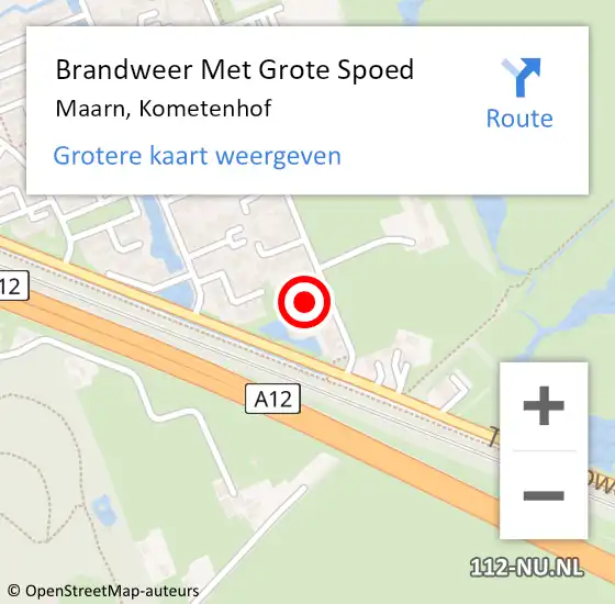 Locatie op kaart van de 112 melding: Brandweer Met Grote Spoed Naar Maarn, Kometenhof op 18 februari 2019 17:05