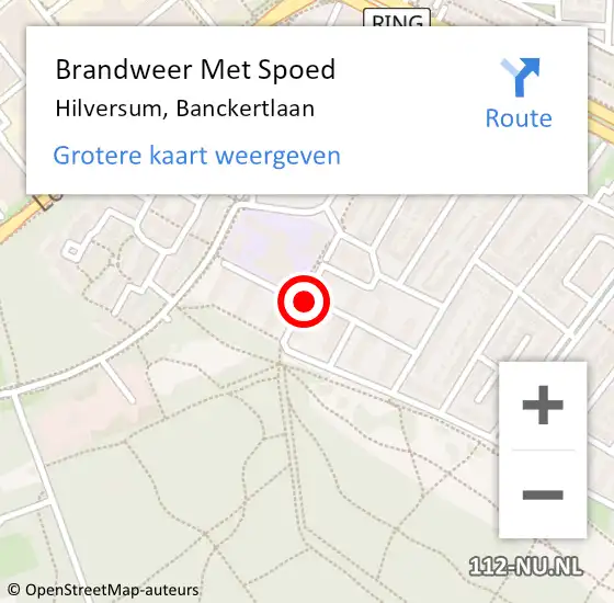 Locatie op kaart van de 112 melding: Brandweer Met Spoed Naar Hilversum, Banckertlaan op 18 februari 2019 18:33