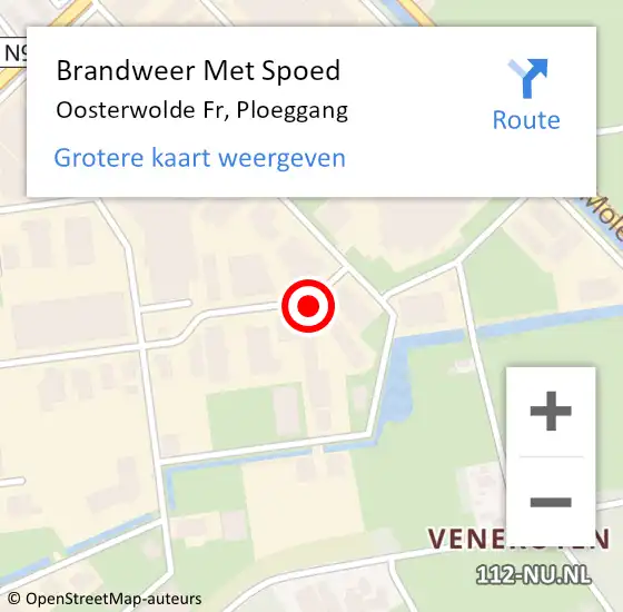 Locatie op kaart van de 112 melding: Brandweer Met Spoed Naar Oosterwolde Fr, Ploeggang op 18 februari 2019 19:12