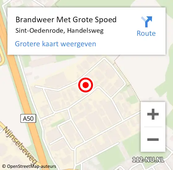 Locatie op kaart van de 112 melding: Brandweer Met Grote Spoed Naar Sint-Oedenrode, Handelsweg op 18 februari 2019 20:15