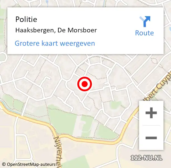 Locatie op kaart van de 112 melding: Politie Haaksbergen, De Morsboer op 18 februari 2019 20:24