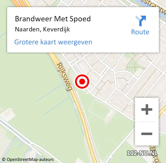 Locatie op kaart van de 112 melding: Brandweer Met Spoed Naar Naarden, Keverdijk op 18 februari 2019 22:56