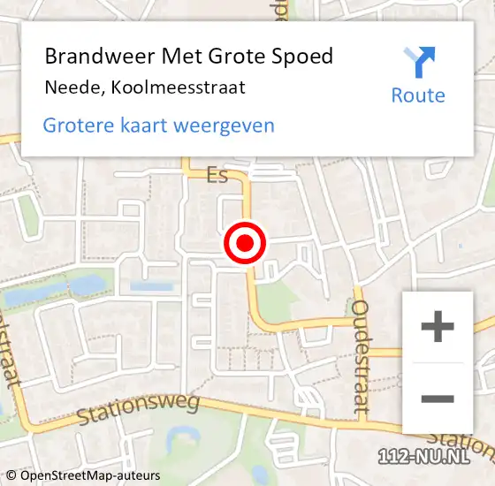 Locatie op kaart van de 112 melding: Brandweer Met Grote Spoed Naar Neede, Koolmeesstraat op 24 maart 2014 07:25