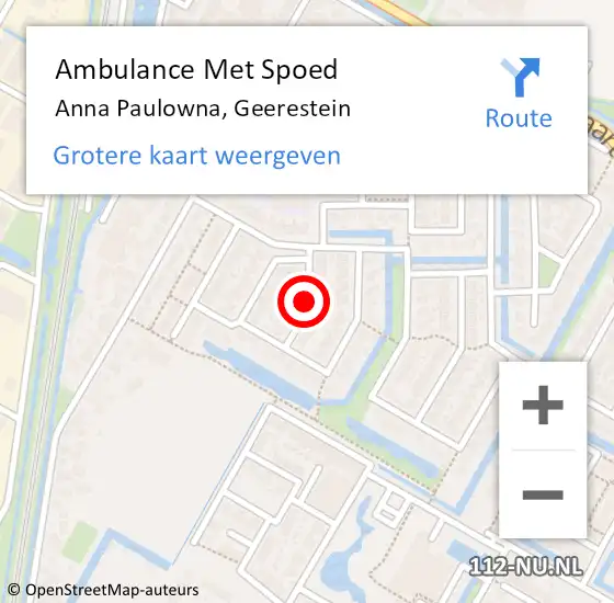 Locatie op kaart van de 112 melding: Ambulance Met Spoed Naar Anna Paulowna, Geerestein op 19 februari 2019 00:44