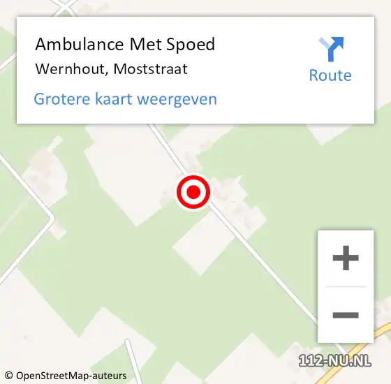 Locatie op kaart van de 112 melding: Ambulance Met Spoed Naar Wernhout, Moststraat op 19 februari 2019 01:29