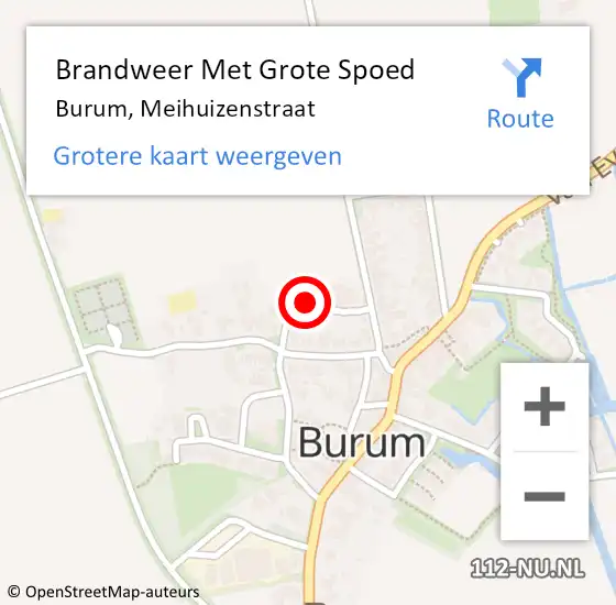 Locatie op kaart van de 112 melding: Brandweer Met Grote Spoed Naar Burum, Meihuizenstraat op 19 februari 2019 04:53
