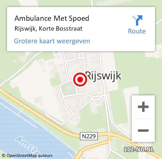 Locatie op kaart van de 112 melding: Ambulance Met Spoed Naar Rijswijk, Korte Bosstraat op 19 februari 2019 05:32