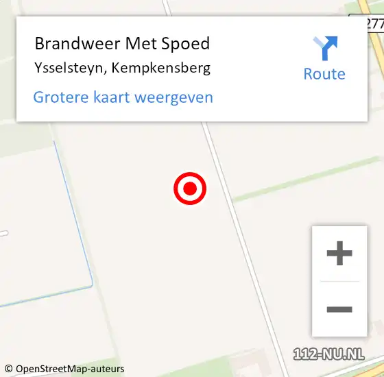 Locatie op kaart van de 112 melding: Brandweer Met Spoed Naar Ysselsteyn, Kempkensberg op 19 februari 2019 12:45