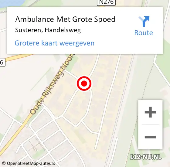 Locatie op kaart van de 112 melding: Ambulance Met Grote Spoed Naar Susteren, Handelsweg op 19 februari 2019 13:03