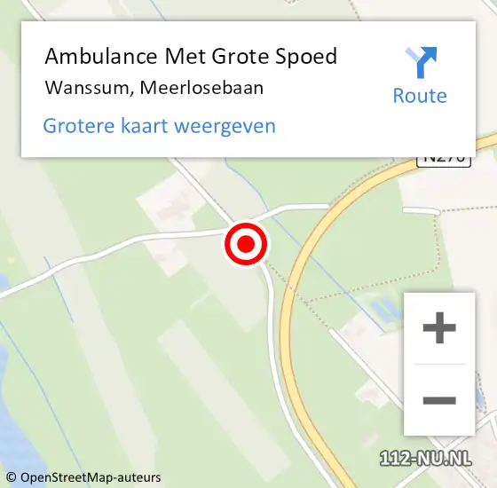 Locatie op kaart van de 112 melding: Ambulance Met Grote Spoed Naar Wanssum, Meerlosebaan op 19 februari 2019 14:09