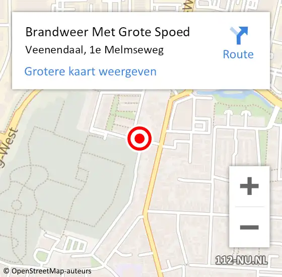 Locatie op kaart van de 112 melding: Brandweer Met Grote Spoed Naar Veenendaal, 1e Melmseweg op 19 februari 2019 16:26