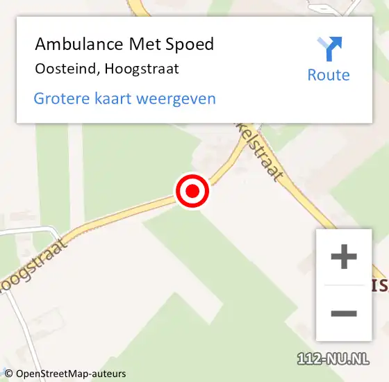Locatie op kaart van de 112 melding: Ambulance Met Spoed Naar Oosteind, Hoogstraat op 19 februari 2019 18:07