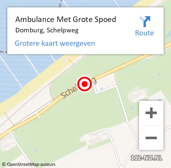 Locatie op kaart van de 112 melding: Ambulance Met Grote Spoed Naar Domburg, Schelpweg op 19 februari 2019 18:37