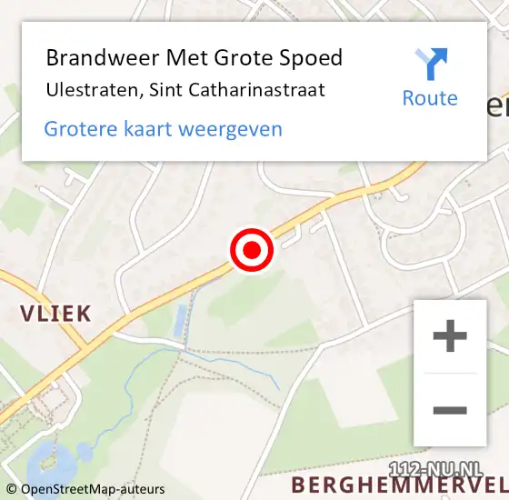 Locatie op kaart van de 112 melding: Brandweer Met Grote Spoed Naar Ulestraten, Sint Catharinastraat op 19 februari 2019 20:30