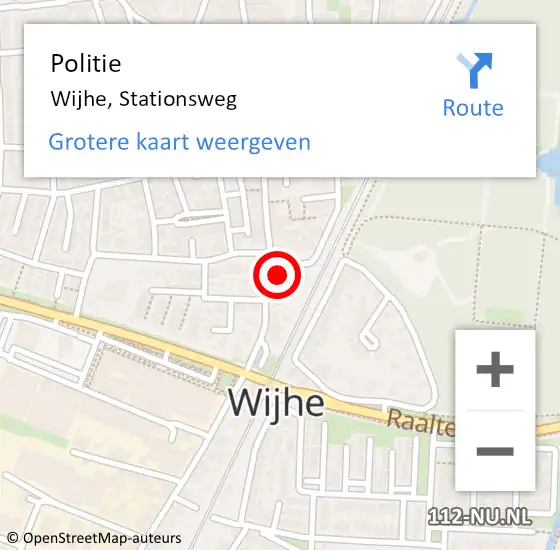 Locatie op kaart van de 112 melding: Politie Wijhe, Stationsweg op 19 februari 2019 20:31