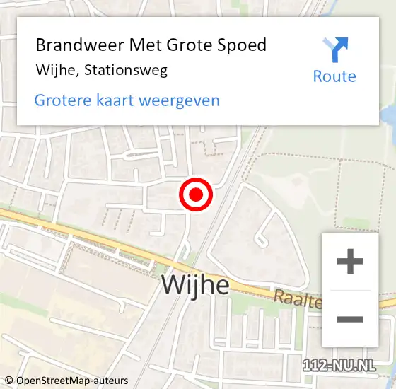 Locatie op kaart van de 112 melding: Brandweer Met Grote Spoed Naar Wijhe, Stationsweg op 19 februari 2019 20:31