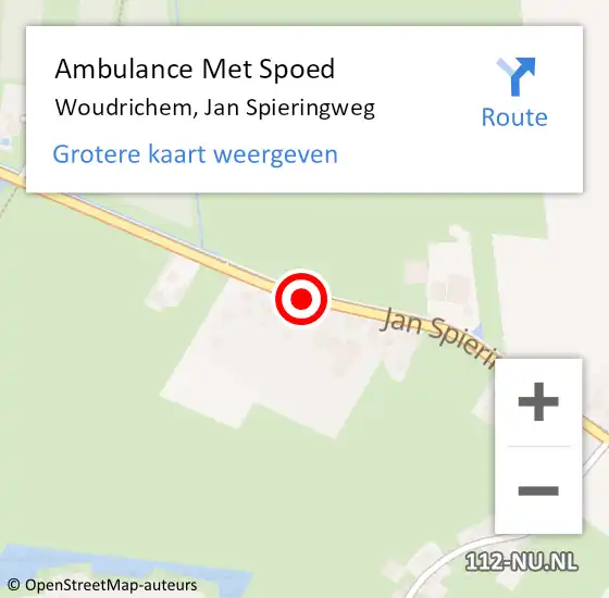 Locatie op kaart van de 112 melding: Ambulance Met Spoed Naar Woudrichem, Jan Spieringweg op 19 februari 2019 20:37