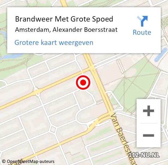 Locatie op kaart van de 112 melding: Brandweer Met Grote Spoed Naar Amsterdam, Alexander Boersstraat op 19 februari 2019 21:59