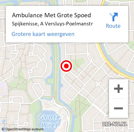 Locatie op kaart van de 112 melding: Ambulance Met Grote Spoed Naar Spijkenisse, A Versluys-Poelmanstr op 19 februari 2019 23:21
