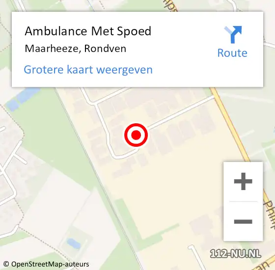 Locatie op kaart van de 112 melding: Ambulance Met Spoed Naar Maarheeze, Rondven op 19 februari 2019 23:23