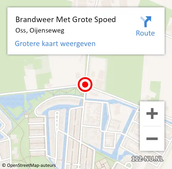 Locatie op kaart van de 112 melding: Brandweer Met Grote Spoed Naar Oss, Oijenseweg op 20 februari 2019 02:10